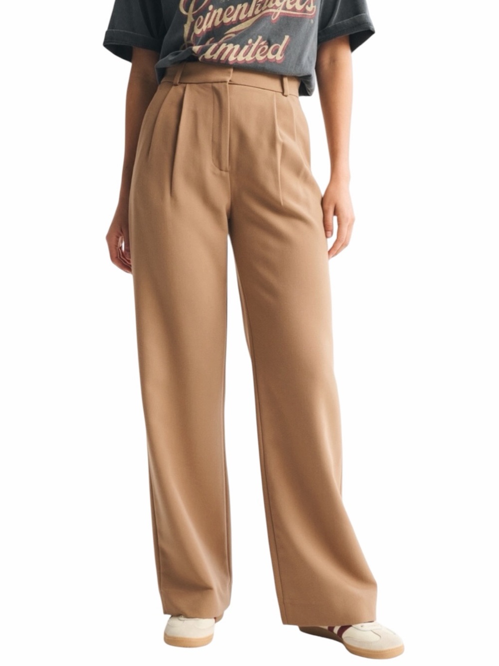 Abercrombie - NWT Sloane Tailored Wide Leg Dress Pants Tan Sz 26/2 Long